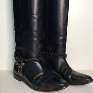 Vintage Black Leather Boots, 8D